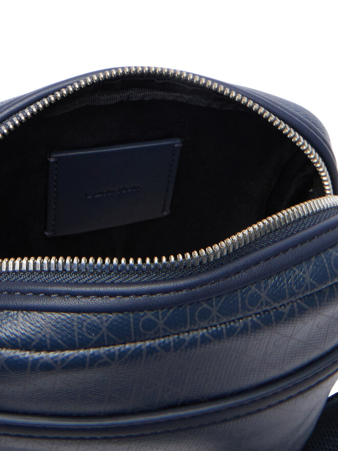 Calvin Klein Umhängetasche Calvin Klein Emblem Aop Coated Slim Reporter LV04D3334G Dunkelblau
