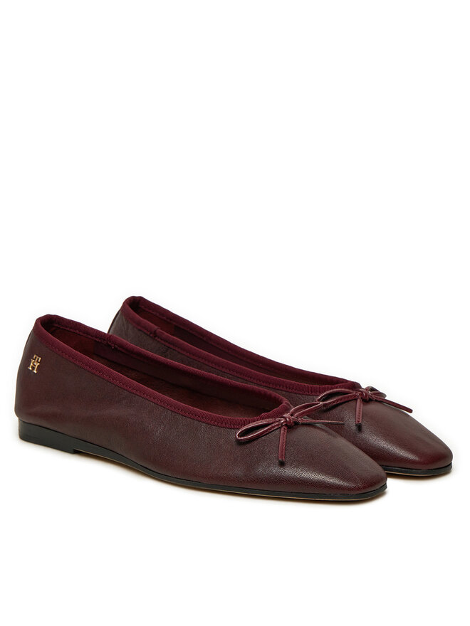 Tommy Hilfiger Balerinke Tommy Hilfiger Soft Leather FW0FW08355 Tamnocrvena