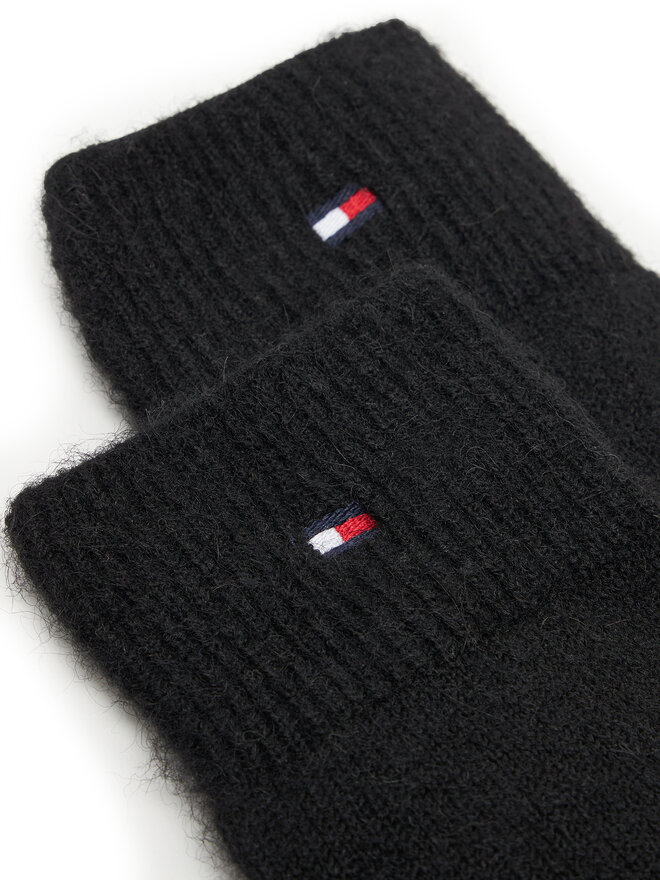 Tommy Hilfiger Rękawiczki Damskie Tommy Hilfiger Flag Fluffy AW0AW17797 Czarny
