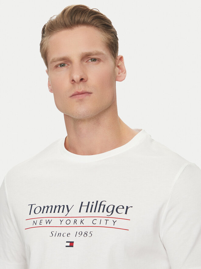 Tommy Hilfiger Tommy Hilfiger Camiseta Center Stack MW0MW38621 Blanco Regular Fit