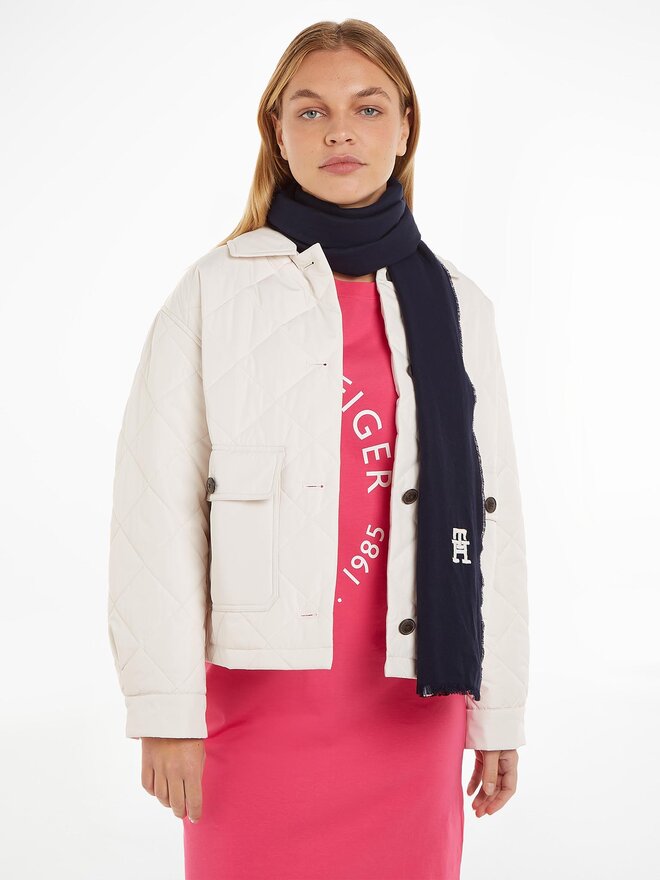Tommy Hilfiger Шал Tommy Hilfiger Th Femmine Scarf AW0AW14927 Тъмносин