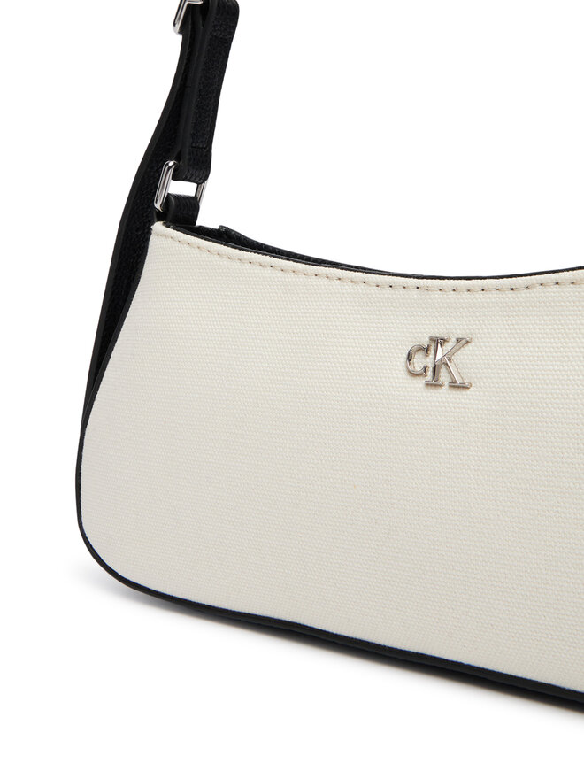 Calvin Klein Handtasche Calvin Klein Ck Canvas Small Shoulder Bag LV04F3347G Weiß