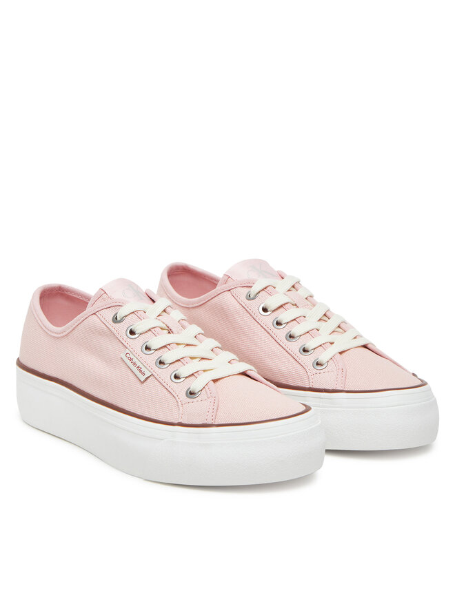 Calvin Klein Jeans Tenis superge Calvin Klein Jeans Vulc Flatform Ctn Logo Tag YW0YW01838 Roza