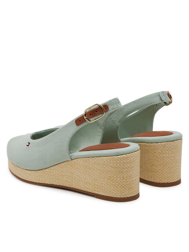 Tommy Hilfiger Espadryle Tommy Hilfiger Flag Mid Wedge Espad Slingback FW0FW08595 Błękitny
