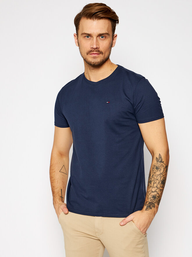 Tommy Jeans Tommy Jeans Marškinėliai DM0DM04411 Tamsiai mėlyna Slim Fit