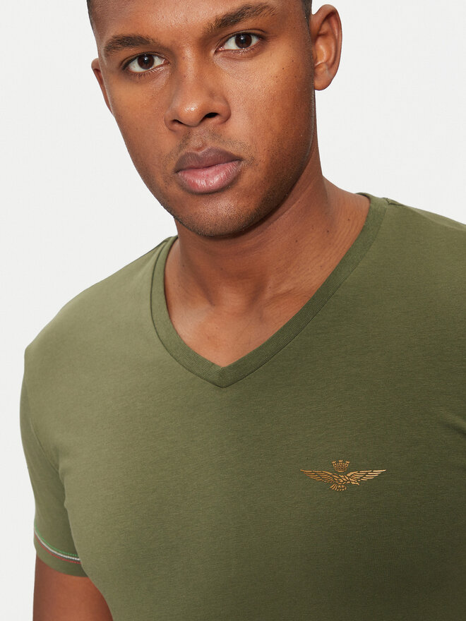 Aeronautica Militare Aeronautica Militare Camiseta AM1UTI004 Verde Slim Fit