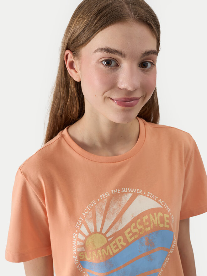 4F 4F Camiseta 4FJWSS24TTSHM1135 Naranja Regular Fit