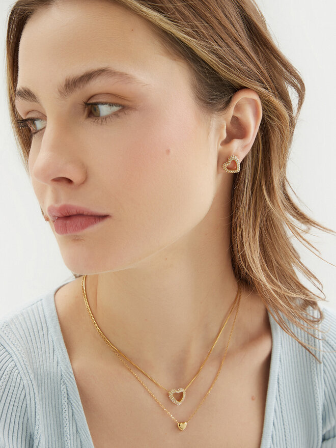 Guess Set náhrdelník a náušnice Guess JUBS05 076JW Zlatá