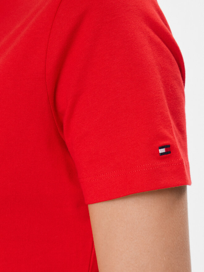 Tommy Hilfiger Tommy Hilfiger Marškinėliai Reg Crest C-Nk Tee Ss WW0WW41058 Raudona Regular Fit