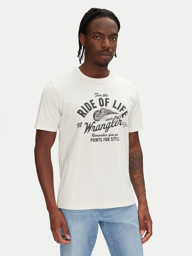 Wrangler Wrangler Футболка Americana 112362791 Écru Regular Fit