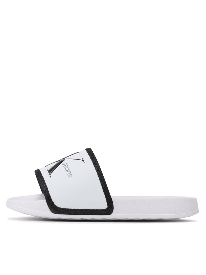 Calvin Klein Jeans Şlapi Calvin Klein Jeans Logo Pool Slide V3B0-80630-1172 M Alb