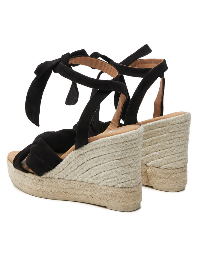 Manebi Espadrile Manebi Hamptons Wedge Espadrilles With Knot K 1.0 WS Crna
