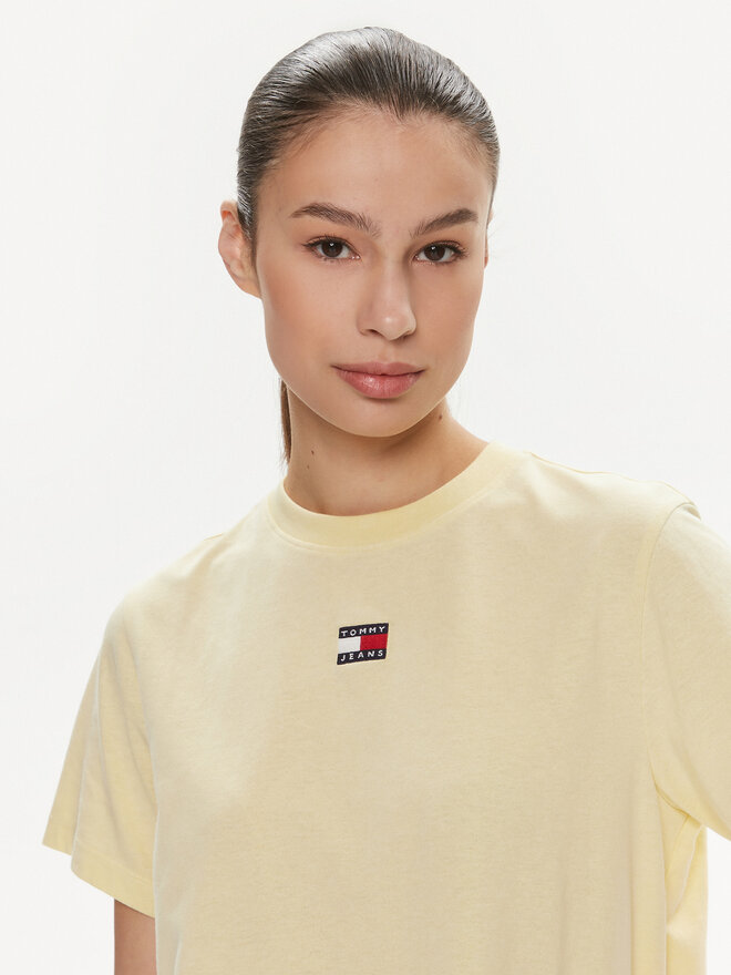 Tommy Jeans Tommy Jeans Camiseta Badge DW0DW17391 Amarillo Boxy Fit