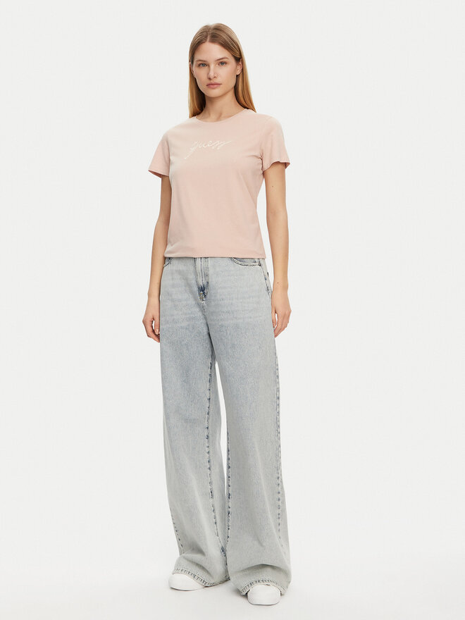 Guess Guess Marškinėliai O5GI02 KBBU1 Rožinė Regular Fit