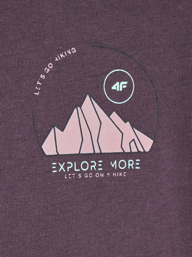 4F 4F T-Shirt 4FJSS23TTSHF390 Μωβ Regular Fit