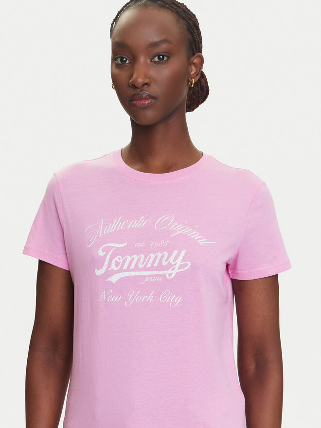 Tommy Jeans Tommy Jeans Marškinėliai Essential DW0DW21404 Rožinė Regular Fit