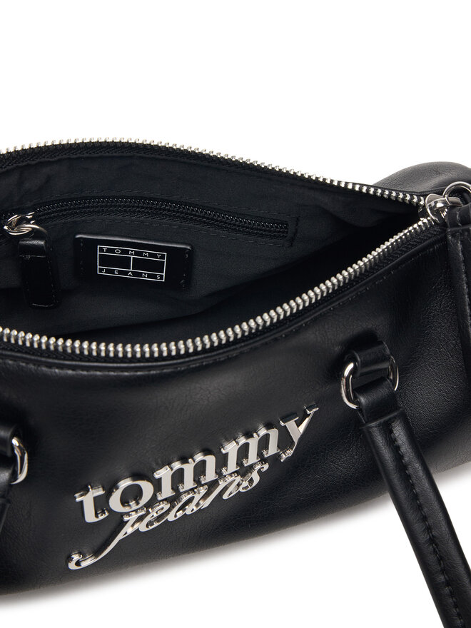 Tommy Jeans Handtasche Tommy Jeans Tjw Bold Script Shoulder Barrel AW0AW19055 Schwarz