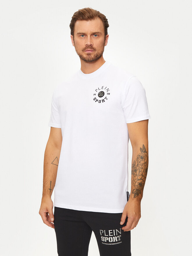 Plein Sport Plein Sport Camiseta AADC MTK7940 STE001N Blanco Regular Fit