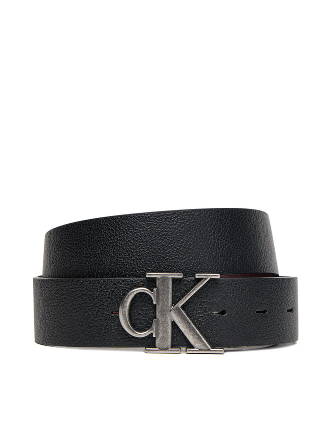 Calvin Klein Pánský pásek Calvin Klein Monogram Buckle 35Mm Adj/Rev LV04D7017G Černá