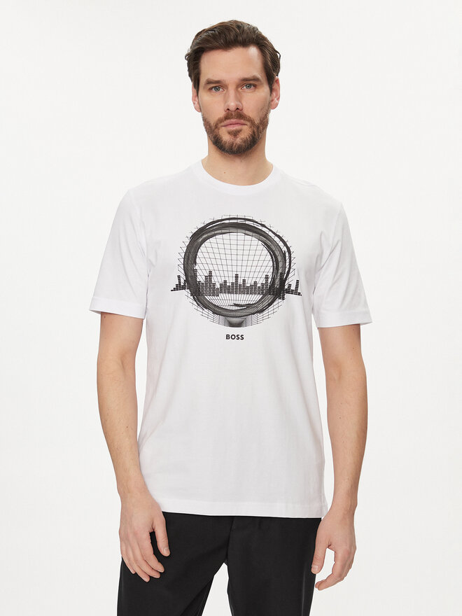 BOSS BOSS Camiseta 50506372 Blanco Regular Fit