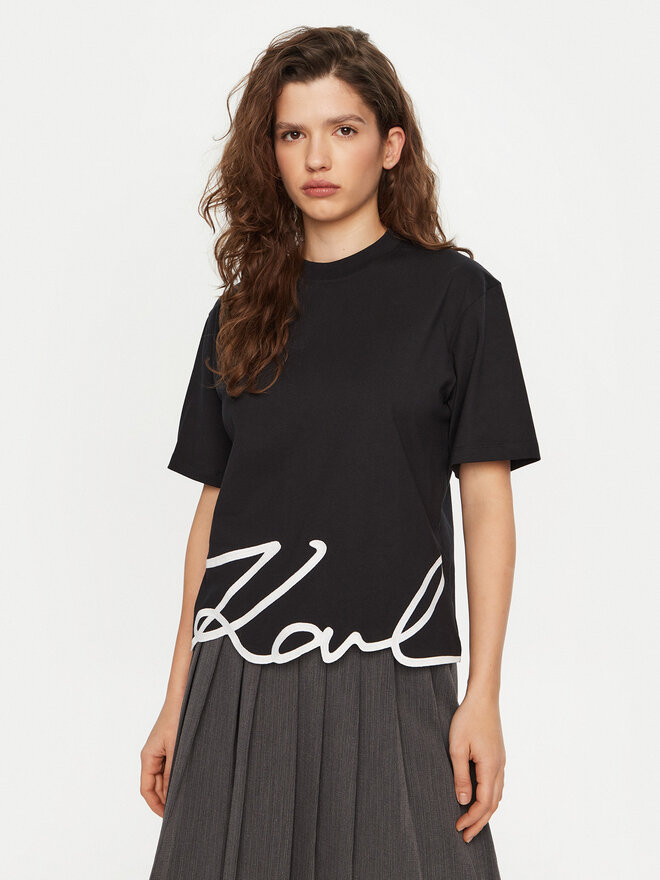KARL LAGERFELD KARL LAGERFELD T-Shirt A1W17013 Schwarz Relaxed Fit