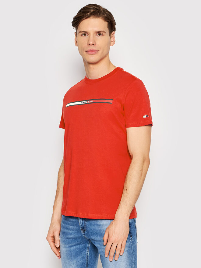 Tommy Jeans Tommy Jeans Marškinėliai Essential Flag DM0DM13509 Raudona Regular Fit