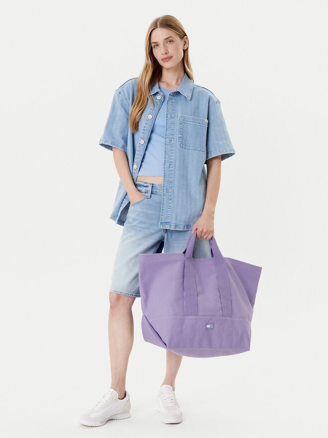 Tommy Jeans Сумка Tommy Jeans Tjw Tote Edition Canvas AW0AW17542 Фіолетовий