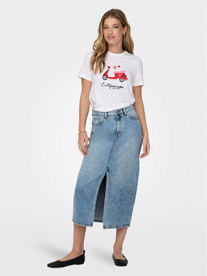 ONLY ONLY Marškinėliai Kita 15316574 Balta Regular Fit