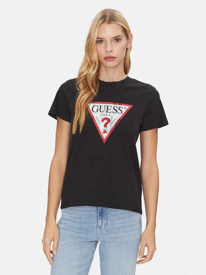 Guess Guess T-Shirt W2BI69 K8FQ1 Μαύρο Regular Fit