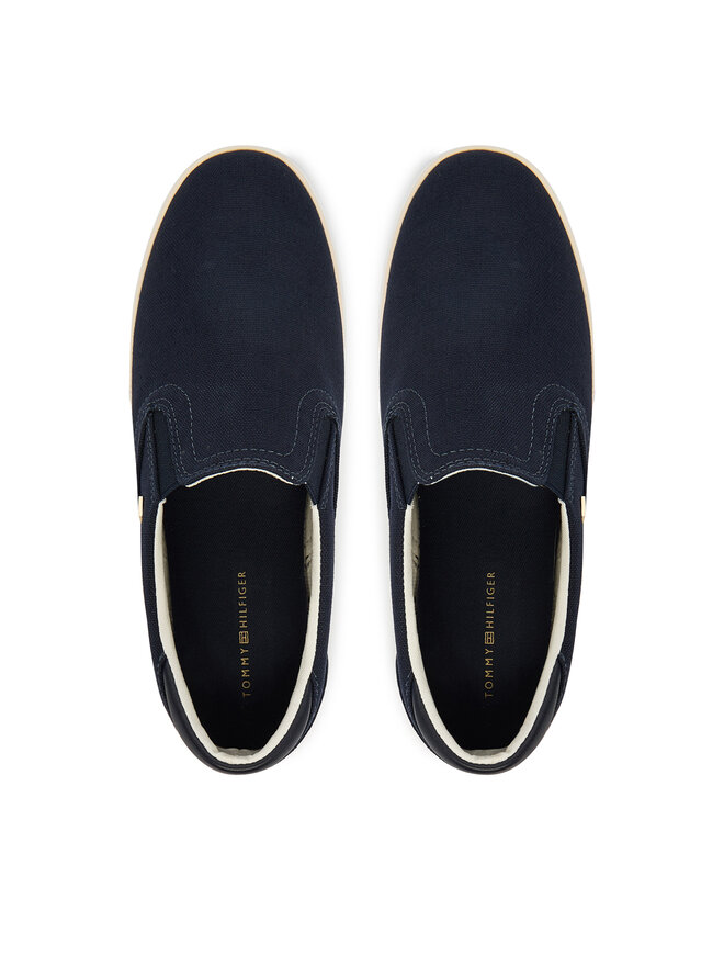 Tommy Hilfiger Sneakers aus Stoff Tommy Hilfiger Th Low Profile Slip On FW0FW09103 Dunkelblau