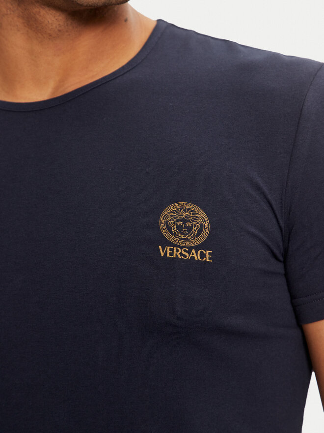 Versace Versace T-Shirt AUU01005 1A1001 Dunkelblau Regular Fit