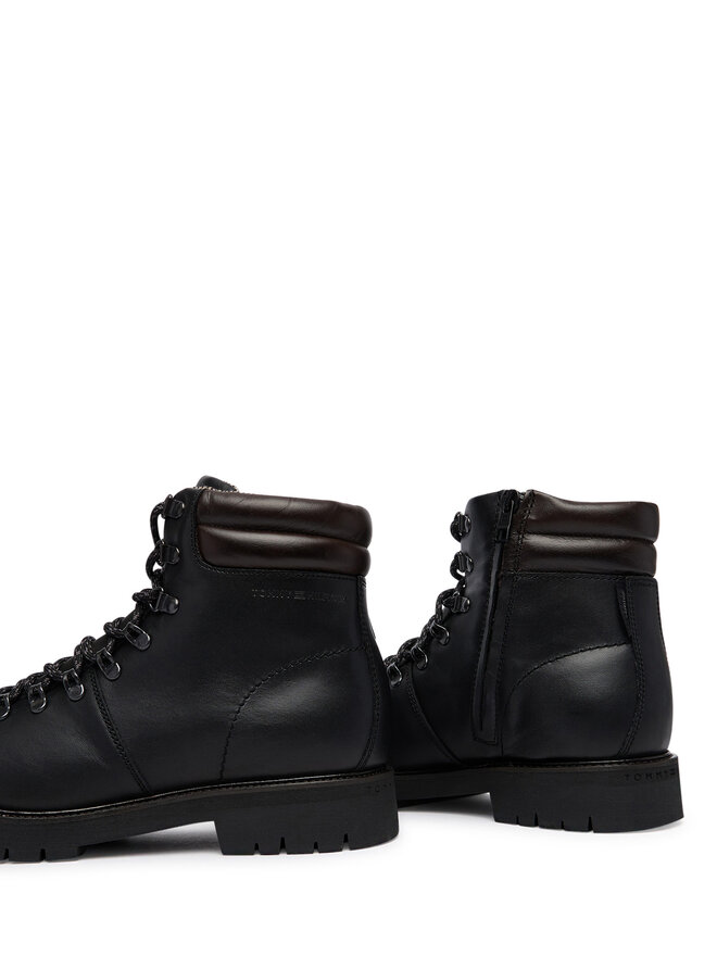 Tommy Hilfiger Schnürschuhe Tommy Hilfiger Elevated Outdoor Lth Wpm Boot FM0FM05995 Schwarz