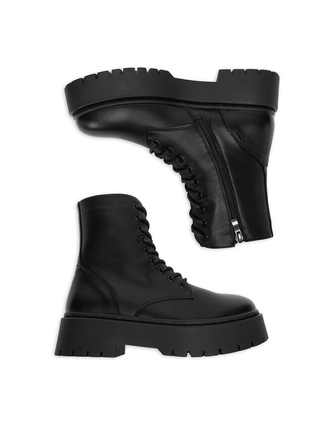 DeeZee Schnürschuhe DeeZee 13123-1-BLACK PU Schwarz