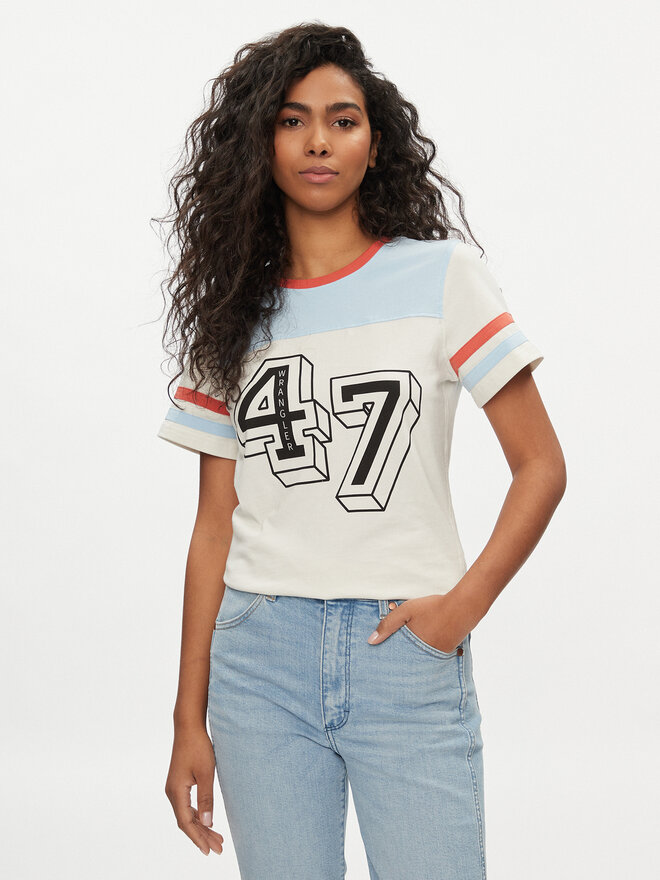 Wrangler Wrangler Camiseta Yoke 112350188 Écru Slim Fit