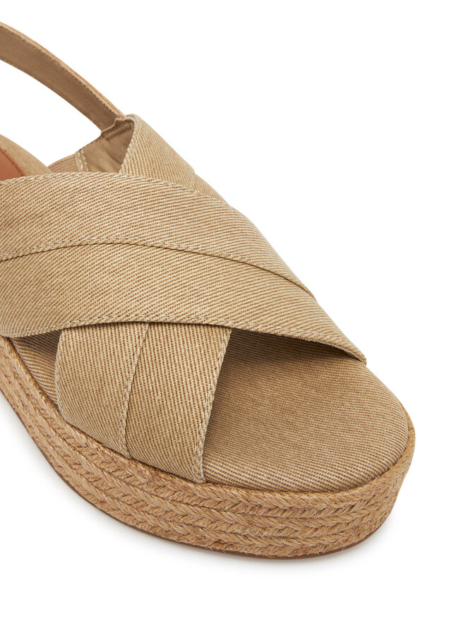 Tommy Hilfiger Espadryle Tommy Hilfiger Denim Espadrille Platform Sandal FW0FW08669 Beżowy