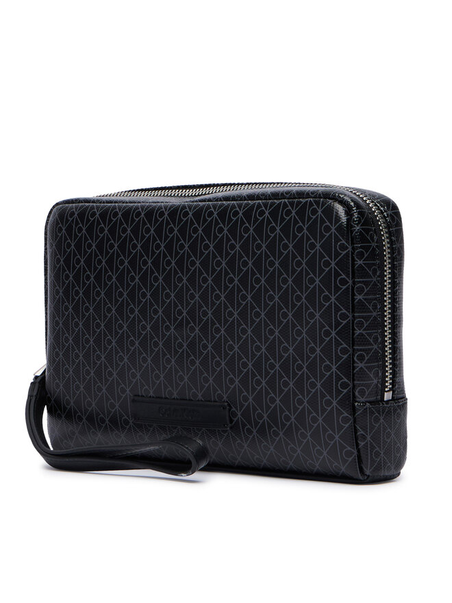 Calvin Klein Kosmetiktasche Calvin Klein Emblem Aop Coated Pouch W/ Handl LV04D1240G Schwarz