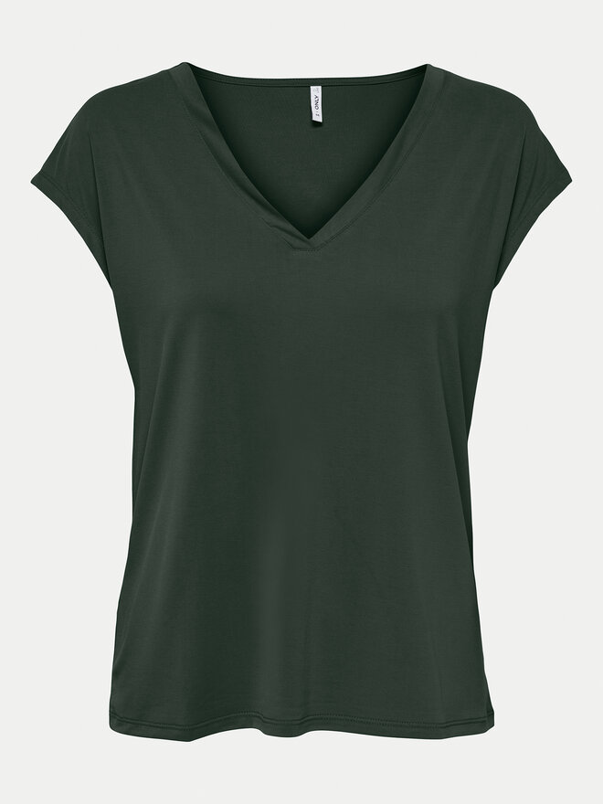 ONLY ONLY Camiseta Free 15287041 Verde Regular Fit