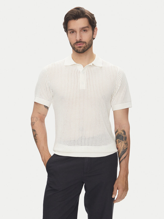 Lindbergh Lindbergh Poloshirt 30-804126 Écru Relaxed Fit