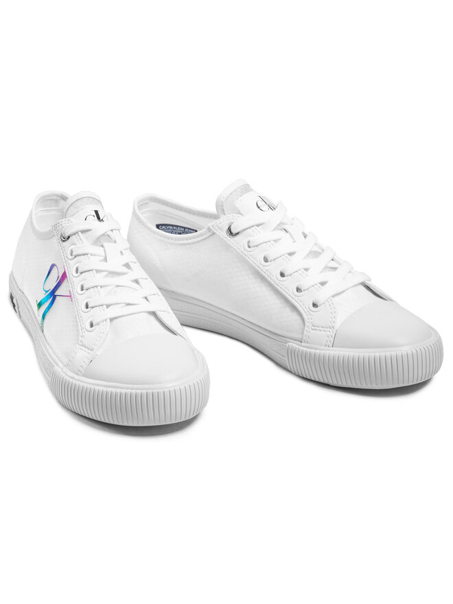 Calvin Klein Jeans Кецове Calvin Klein Jeans Vulcanized Sneaker Laceup Trn Pa YW0YW00044 Бял