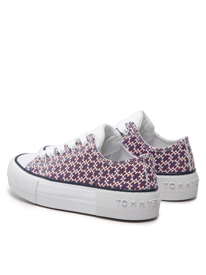Tommy Hilfiger Tenisice Tommy Hilfiger Low Cut Lace-Up Sneaker T3A9-32289-0753 Tamnocrvena