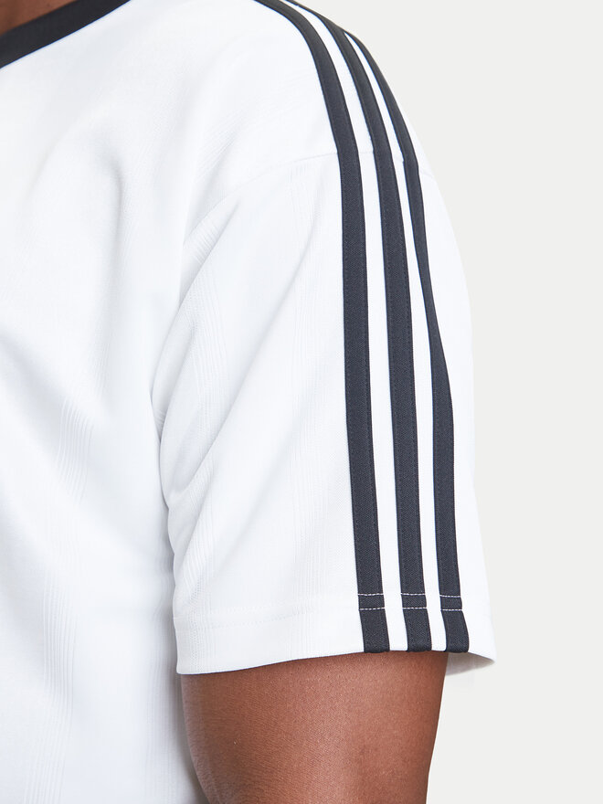 adidas adidas Marškinėliai adicolor Jacquard JW5877 Balta Loose Fit