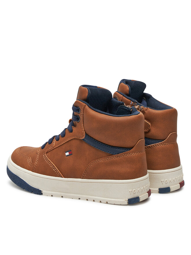 Tommy Hilfiger Superge Tommy Hilfiger Mid Cutlace-Up Sneaker T3X9-33641-1351 M Rjava