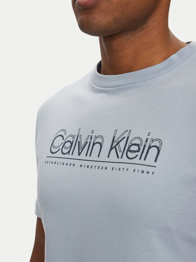Calvin Klein Calvin Klein T-Shirt Double Logo K10K114149 Himmelblau Regular Fit