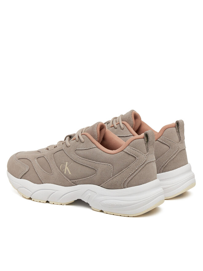 Calvin Klein Jeans Сникърси Calvin Klein Jeans Retro Tennis Low Mg Mix Media Wn YW0YW01639 Бежов