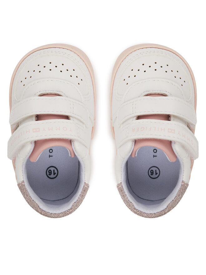 Tommy Hilfiger Αθλητικά Tommy Hilfiger Flag Low Cut Velcro Sneaker T0A9-33721-1528 Λευκό