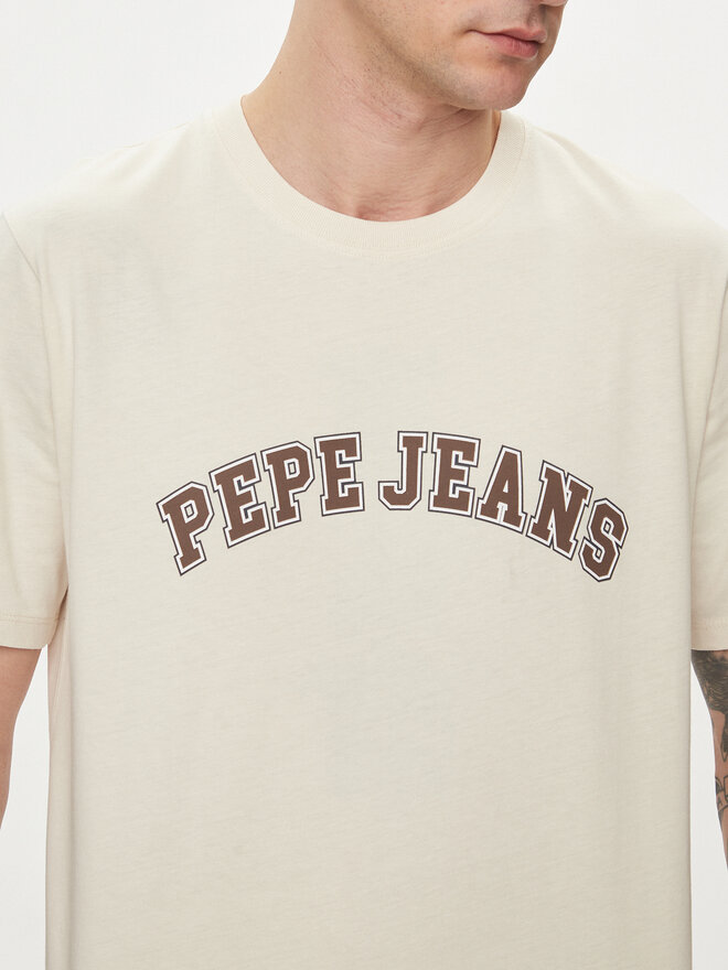 Pepe Jeans Pepe Jeans Marškinėliai Clement PM509220 Smėlio Regular Fit