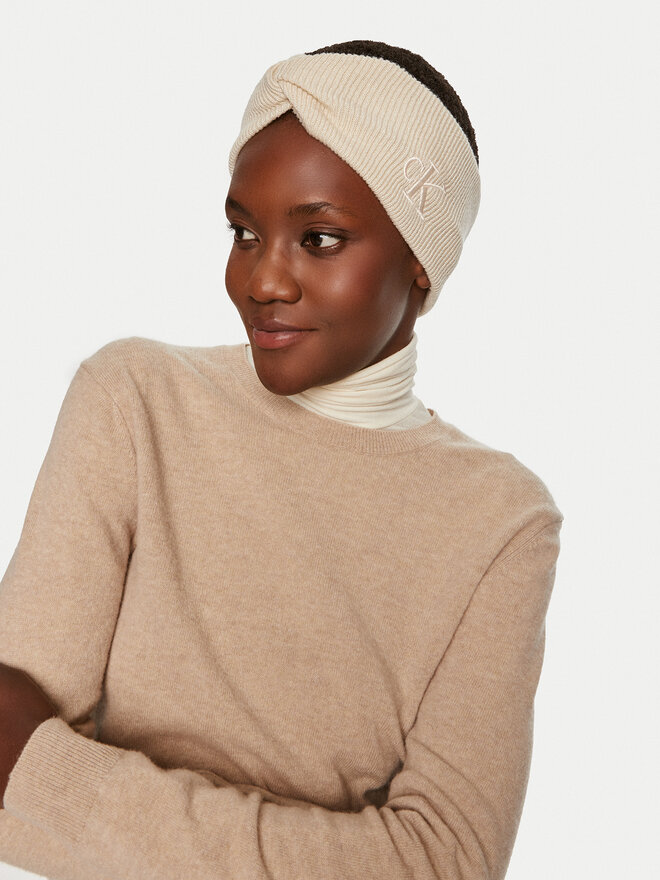Calvin Klein Fascia per capelli Calvin Klein Monogram Embro K60K612658 Beige
