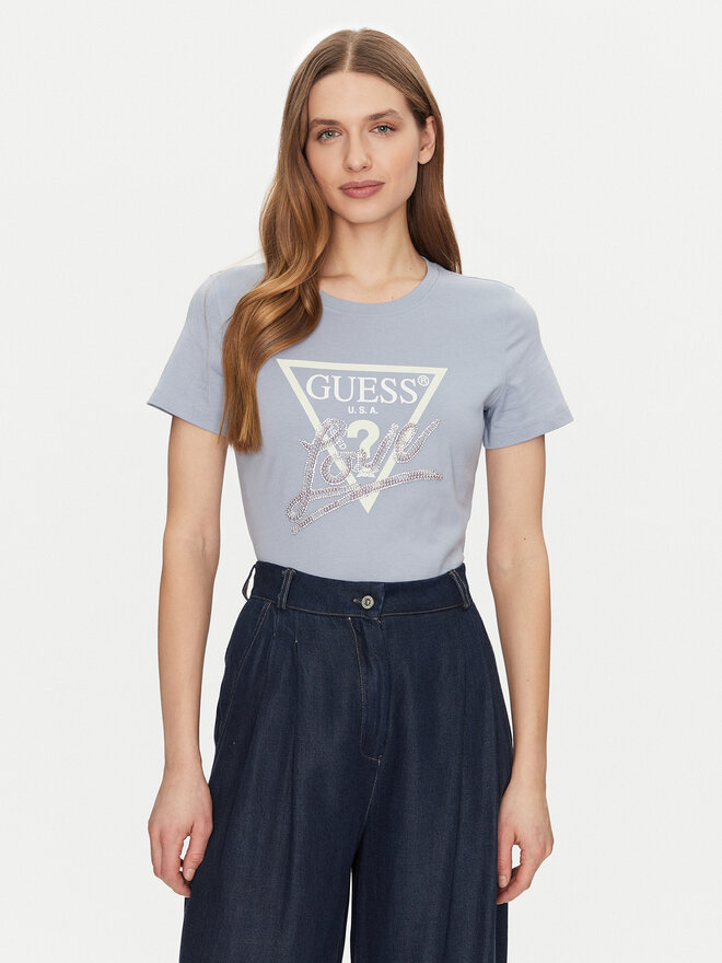 Guess Guess Camiseta W5GI05 I3Z14 Celeste Regular Fit