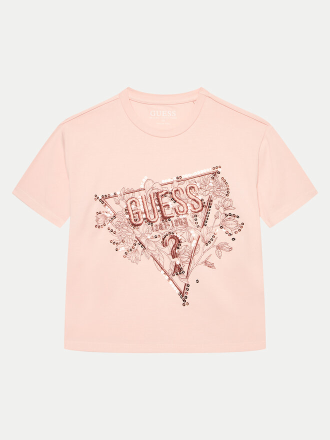 Guess Guess Póló J4YI30 K6YW4 Rózsaszín Boxy Fit