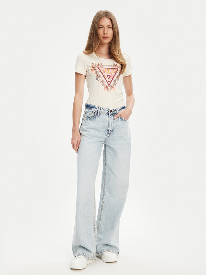 Guess Guess Camiseta W5YI08 J1314 Écru Regular Fit